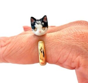 POLINA FIRENZE - ANELLO GATTO BLACK AND WHITE