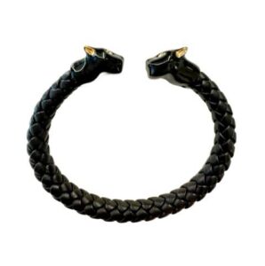 POLINA FIRENZE - BRACCIALE PANTERA PELLE BLACK