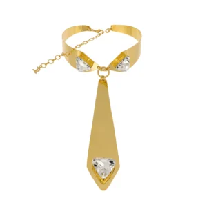 DE LIGUORO - COLLANA COLLETTO CON CRAVATTA E CRISTALLI SMOKING